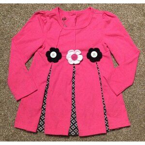 24M VGUC Kids Headquarters Pink Button Flower Tee
